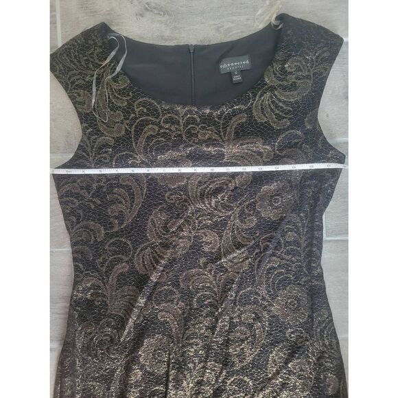 Connected Apparel Dress Black and Gold Size 12 - Picture 5 of 7